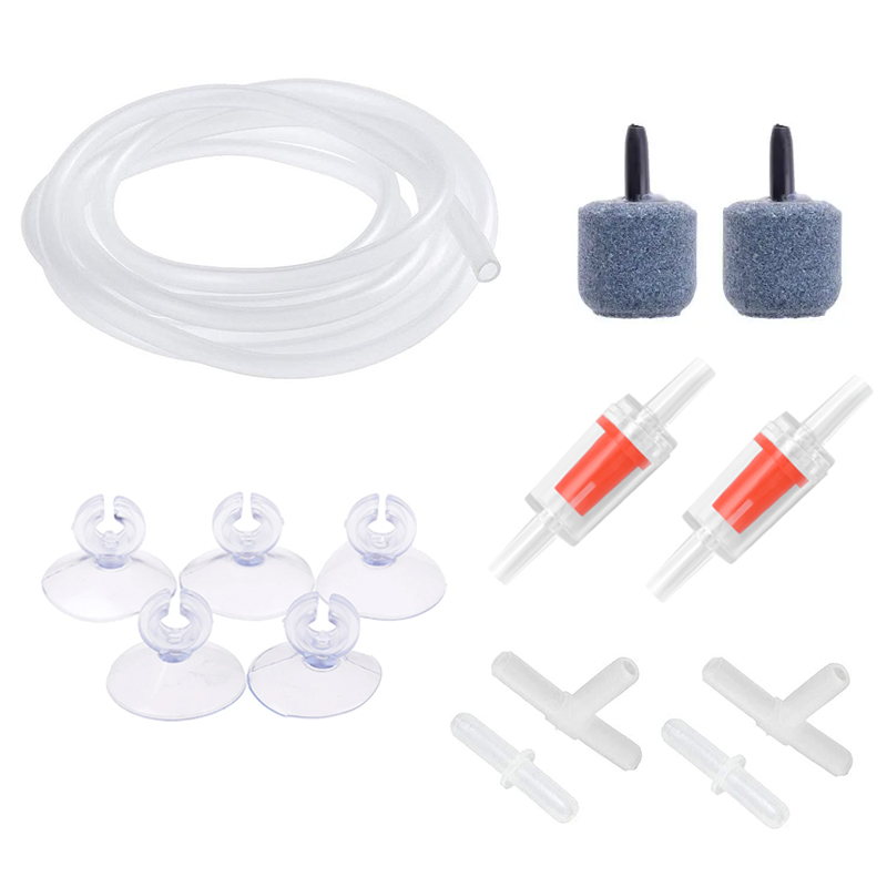 Aquarium Lily Pipe - Zubehörset für Aquarien-Luftpumpen mit Luftsteinblasenbelüfter, Rückschlagventilen,