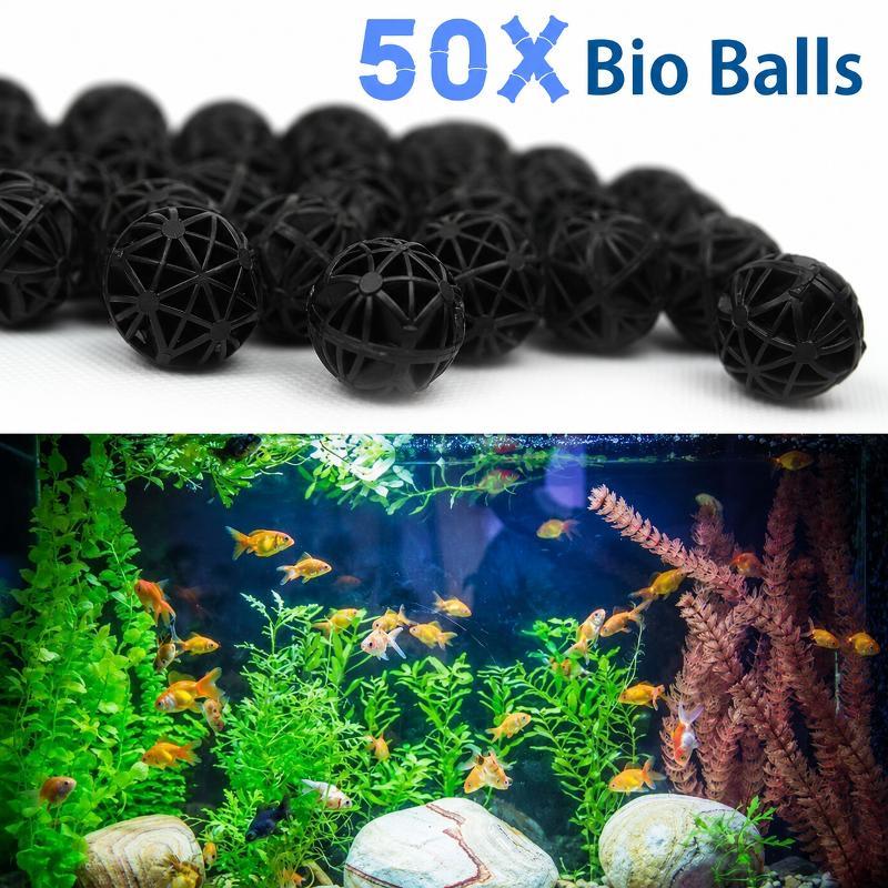 Planted Aquarium Accessories - 50 Stück 16mm Aquarium Bio-Filterbälle Fischbecken