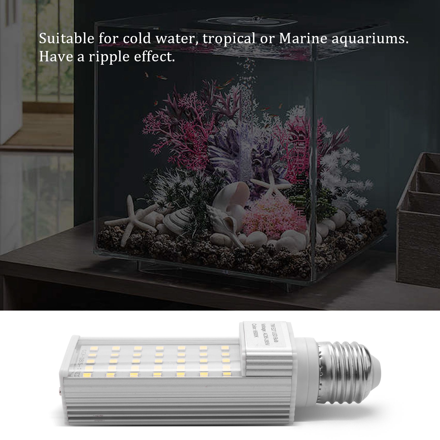 Led Planted Tank Light - A56P-Fishpod Weiße Pflanzen-Aquariumlampe 7W LED-Wachstumslampe für