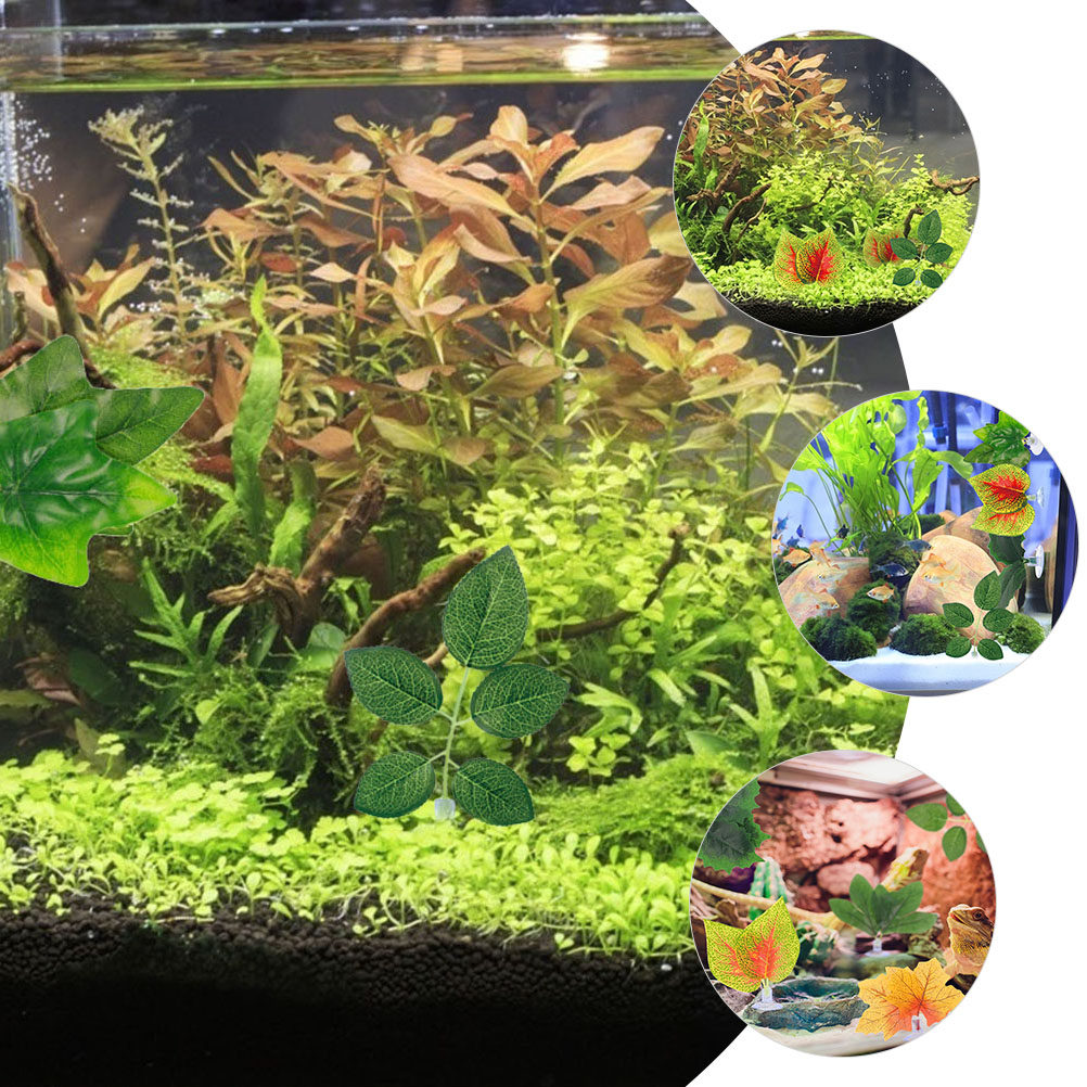 Planted Aquarium Care - 3 Stück Wassergras-Dekoration, stilvolle Kunstpflanzen für