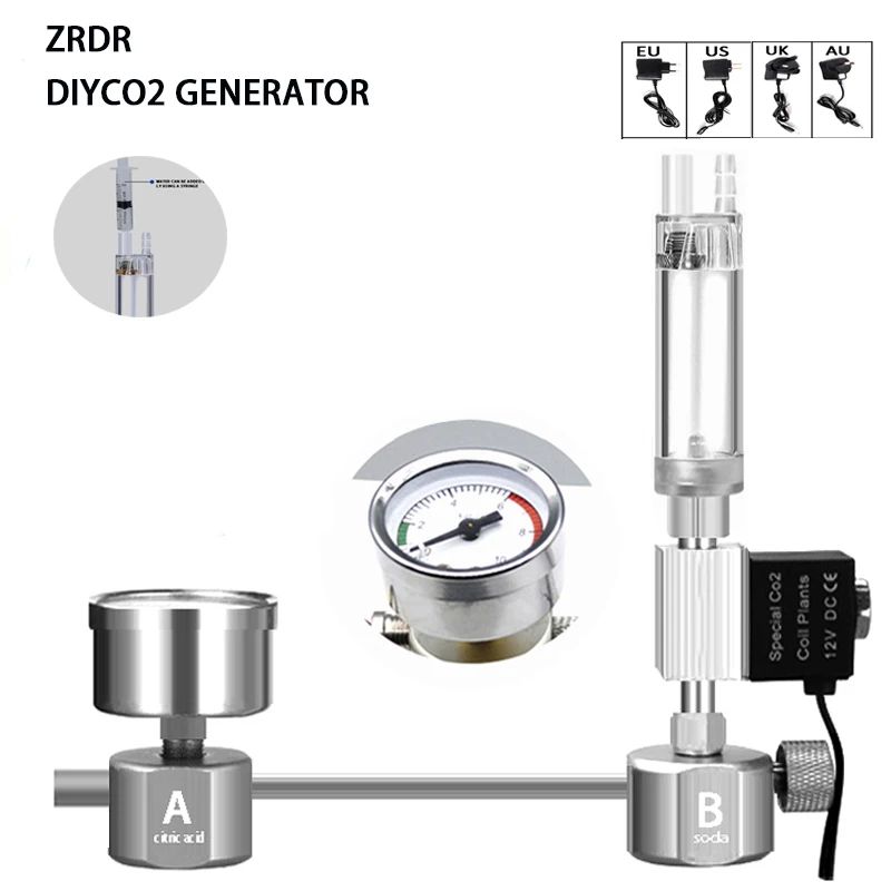 Planted Aquarium Accessories - Aquarium DIY CO2-Reaktor-Generator-System-Kit für Aquarientanks, CO2-Regler,