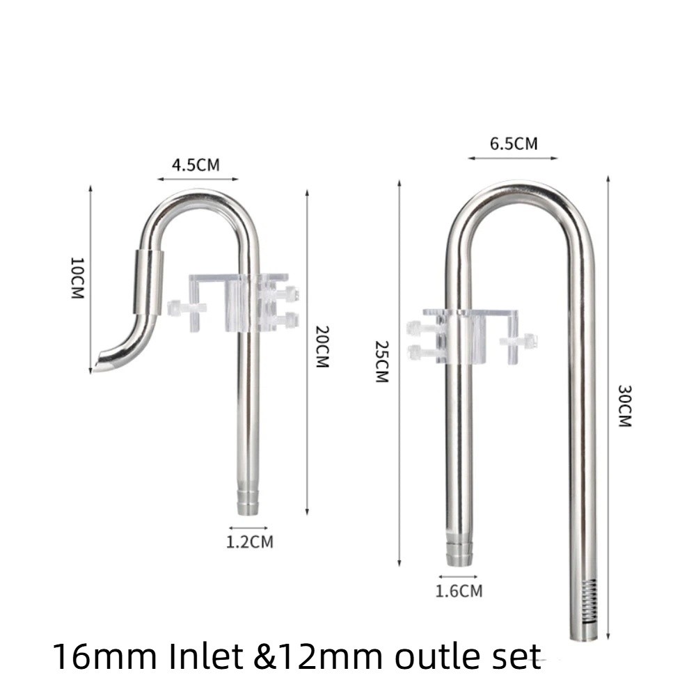 Aquarium Lily Pipe - Rostfreies Ein- und Auslaufrohr 12/16mm 360