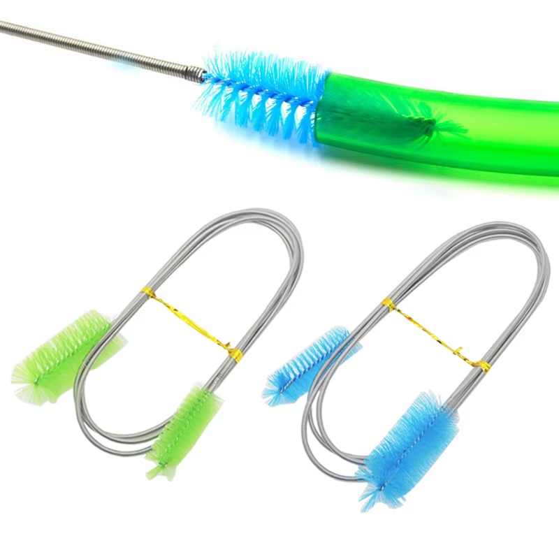 Aquarium Lily Pipe - Aquarium-Reinigungsbürste für Wasserfilterpumpe, Lilienrohr, Luftschlauch, Edelstahl-Aquariumbürste,